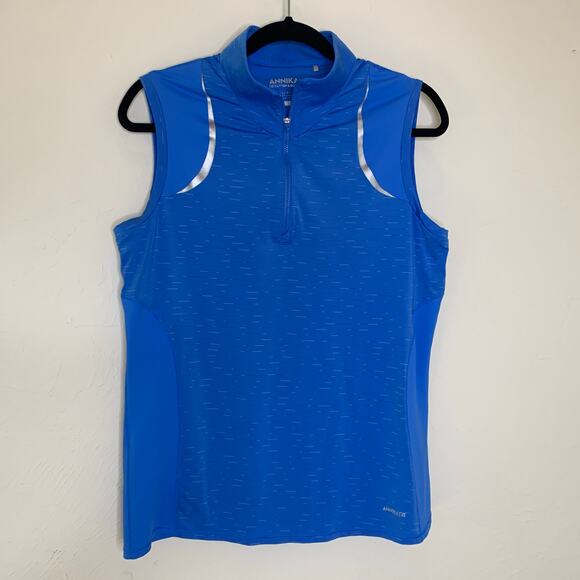 Annika Cutter & Buck Sleeveless Golf Polo Blue Sz Large - Picture 6 of 11